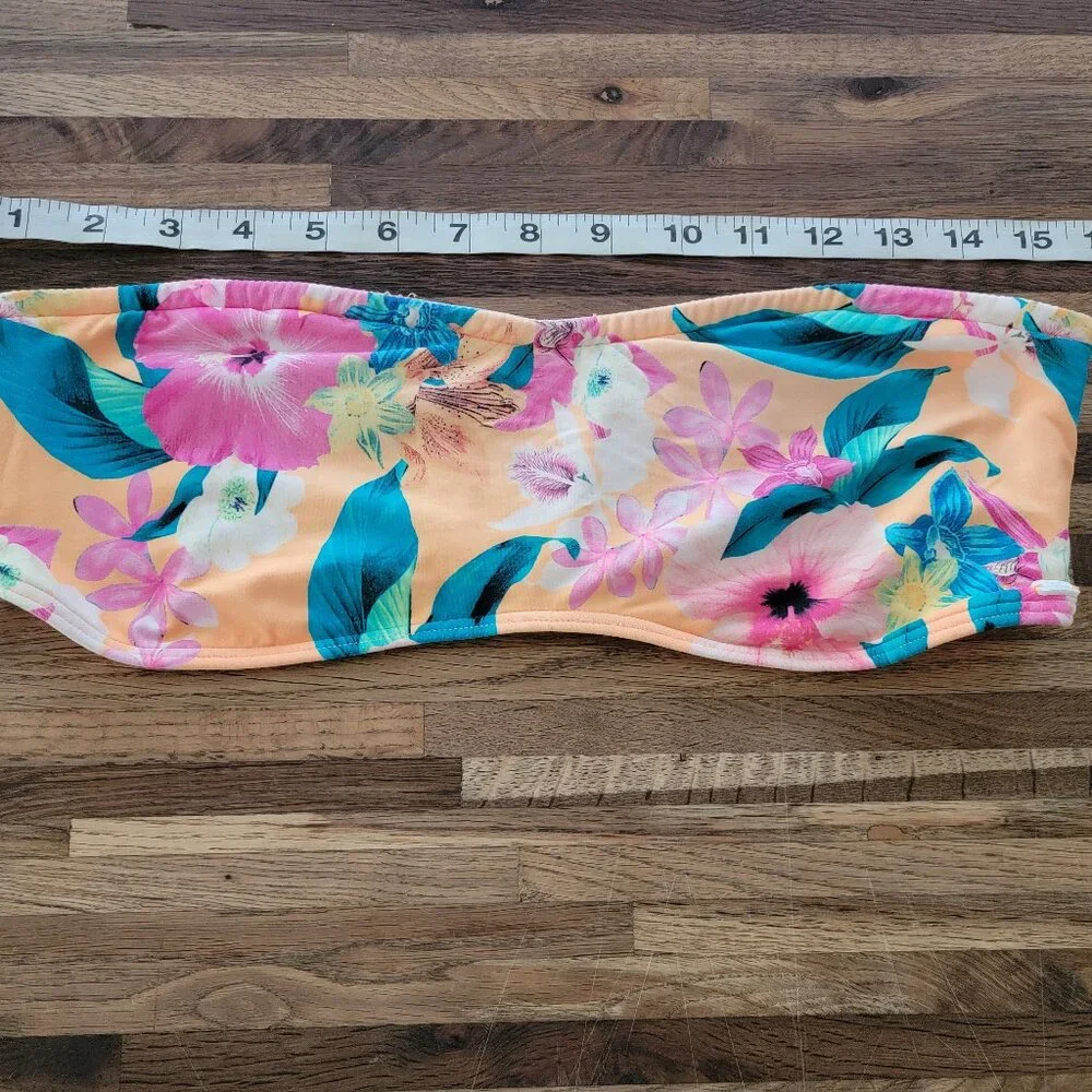 RIP CURL PARADISO BANDEAU  Tropical Print Bikini Swim Top - Picture 3 of 5